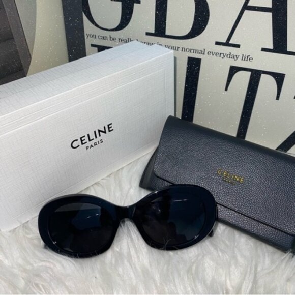 Celine Accessories - Striking Celine Black Oval Sunglasses